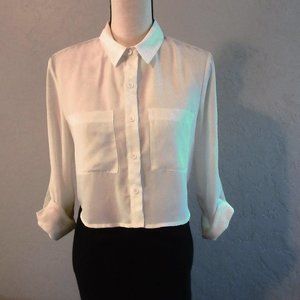 GIANNI BINI Shear Soft Shell Cuff Sleeve Top